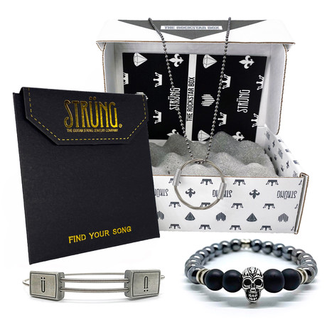 Men’s Rockstar Box Bundle Silver Edition // Ü Collection Bracelet + The Fallen Bracelet + Ball 'n Chain Necklace (Small/Medium)