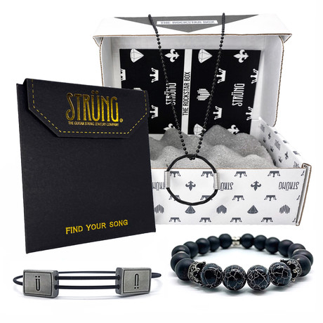 Men’s Rockstar Box Bundle Black Edition I // Ü Collection Bracelet + The Eternal Bracelet + Necklace (Small/Medium)