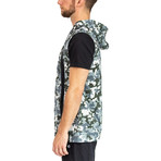Camo Trail Sleeveless Hoodie // Camo Gunmetal (L)