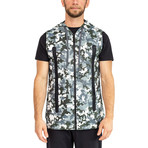 Camo Trail Sleeveless Hoodie // Camo Gunmetal (L)