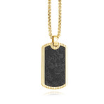 Dog Tag Necklace // Gold + Black