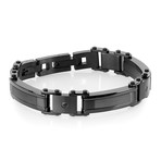 Matte Stainless Steel + Carbon Fiber Inlay Bracelet // Black (M)