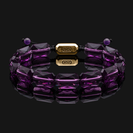 Swarovski Amethyst Bracelet // Gold + Black (X-Small)