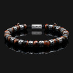Royale Red Tiger Eye Bracelet // Silver + Red (X-Small)