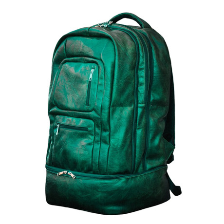 Luxury Travel Bag // Tumbled Leather // Emerald Green