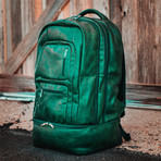 Luxury Travel Bag // Tumbled Leather // Emerald Green