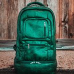 Luxury Travel Bag // Tumbled Leather // Emerald Green