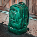 Luxury Travel Bag // Tumbled Leather // Emerald Green