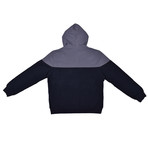 Zip-Up Jacket // Navy + Gray (XS)