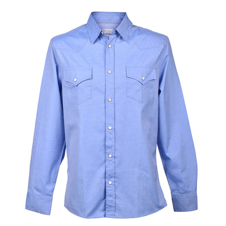 Brunello Cucinelli // Button-Up Shirt // Blue V2 (XS)