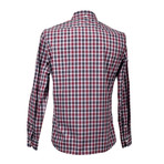 Brunello Cucinelli // Button-Up Shirt // Red + Gray (XS)