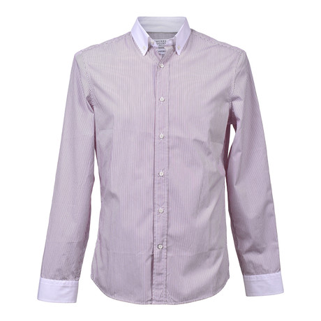 Brunello Cucinelli // Button-Up Shirt // White + Brown (XS)