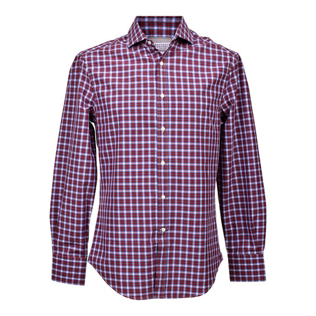 Brunello Cucinelli // Button-Up Shirt // Red + Blue (XS)