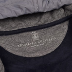 Zip-Up Jacket // Navy + Gray (XS)