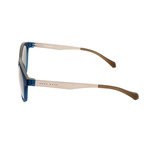 Unisex 0869 Sunglasses // Dark Blue + Matte Ruthenium
