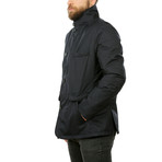 Ross Waterproof Leather Jacket // Navy Blue (M)