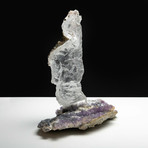 Natural Selenite Crystal + Amethyst Quartz Matrix