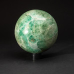 Genuine Polished Green Fluorite Sphere + Acrylic Display Stand