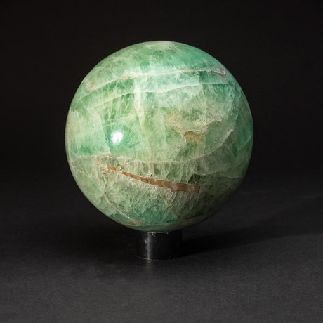 Genuine Polished Green Fluorite Sphere + Acrylic Display Stand