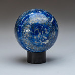 Genuine Polished Lapis Sphere + Acrylic Display Stand