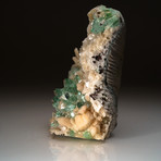 Natural Green Apophalite with Pink Sillbite + Matrix