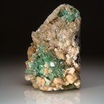 Natural Green Apophalite with Pink Sillbite + Matrix