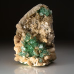 Natural Green Apophalite with Pink Sillbite + Matrix