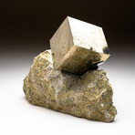 Natural Pyrite on Basalt Matrix