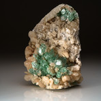 Natural Green Apophalite with Pink Sillbite + Matrix