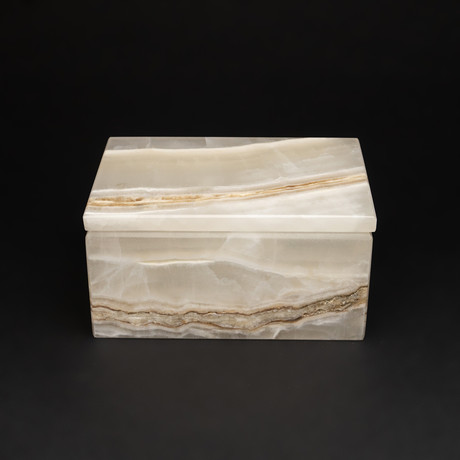 Small // Natural Onyx Box Rectangle // White