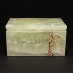 Small // Natural Onyx Box Rectangle // Green