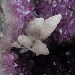 Genuine Amethyst Cluster Geode + Calcite