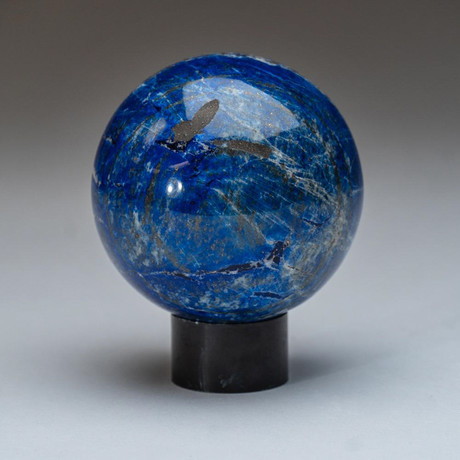 Genuine Polished Lapis Sphere + Acrylic Display Stand