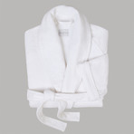 Velour Shawl Collar Robe // White (Small)