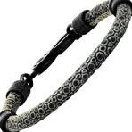 Snake Print Bracelet // Gray + Black