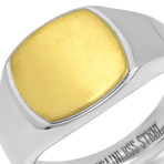 Two-Tone Stainless Steel Ring // Yellow + Silver (Size 9)