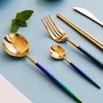 Psychedelic Flatware // Set of 4  // Gold