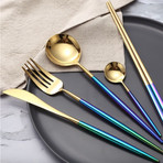 Psychedelic Flatware // Set of 4  // Gold