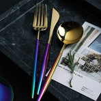 Psychedelic Flatware // Set of 4  // Gold