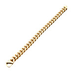 Lionheart Matte Stainless Steel + Gold Plated Reversible Curb Chain Colossi Bracelet