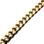 Lionheart Matte Stainless Steel + Gold Plated Reversible Curb Chain Colossi Bracelet