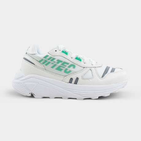 Neon Shadow Sneakers // White + Jade (36)