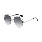 Women's Aviator Sunglasses // Silver + Gray Gradient