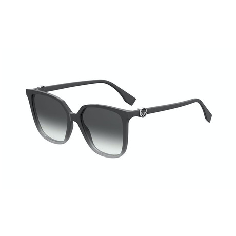Women's Oversized Square Sunglasses // Black + Gray Gradient