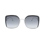 Women's Shaded Square Sunglasses // Silver + Gray