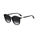 Women's Round Sunglasses V1 // Black + Gray Gradient