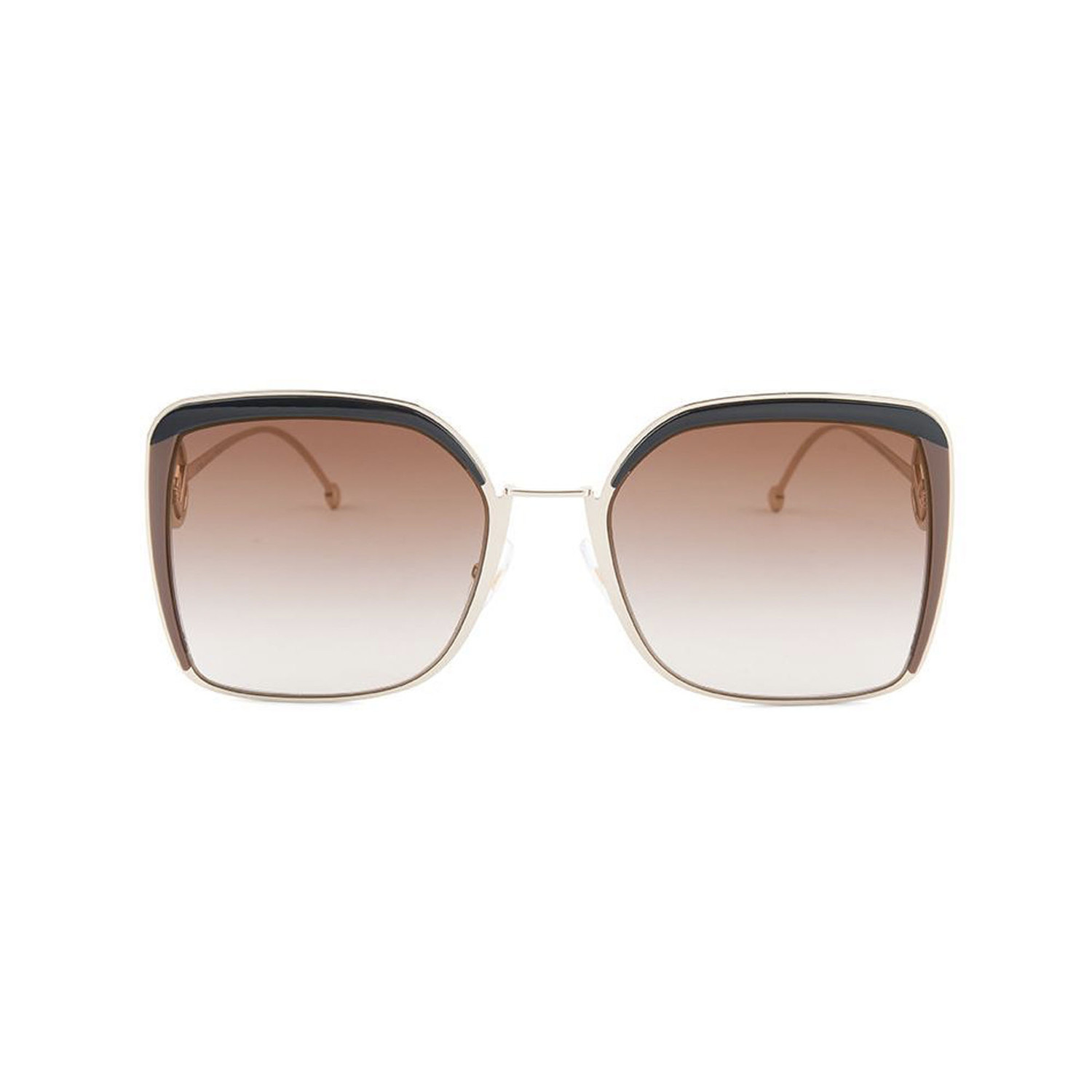 Women's Shaded Square Sunglasses // Rose Gold + Brown - Fendi - Touch ...