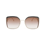 Women's Shaded Square Sunglasses // Rose Gold + Brown