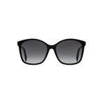Women's Square Sunglasses // Black + Dark Gray