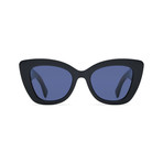 Women's Cat Eye Monogram Sunglasses // Havana + Blue